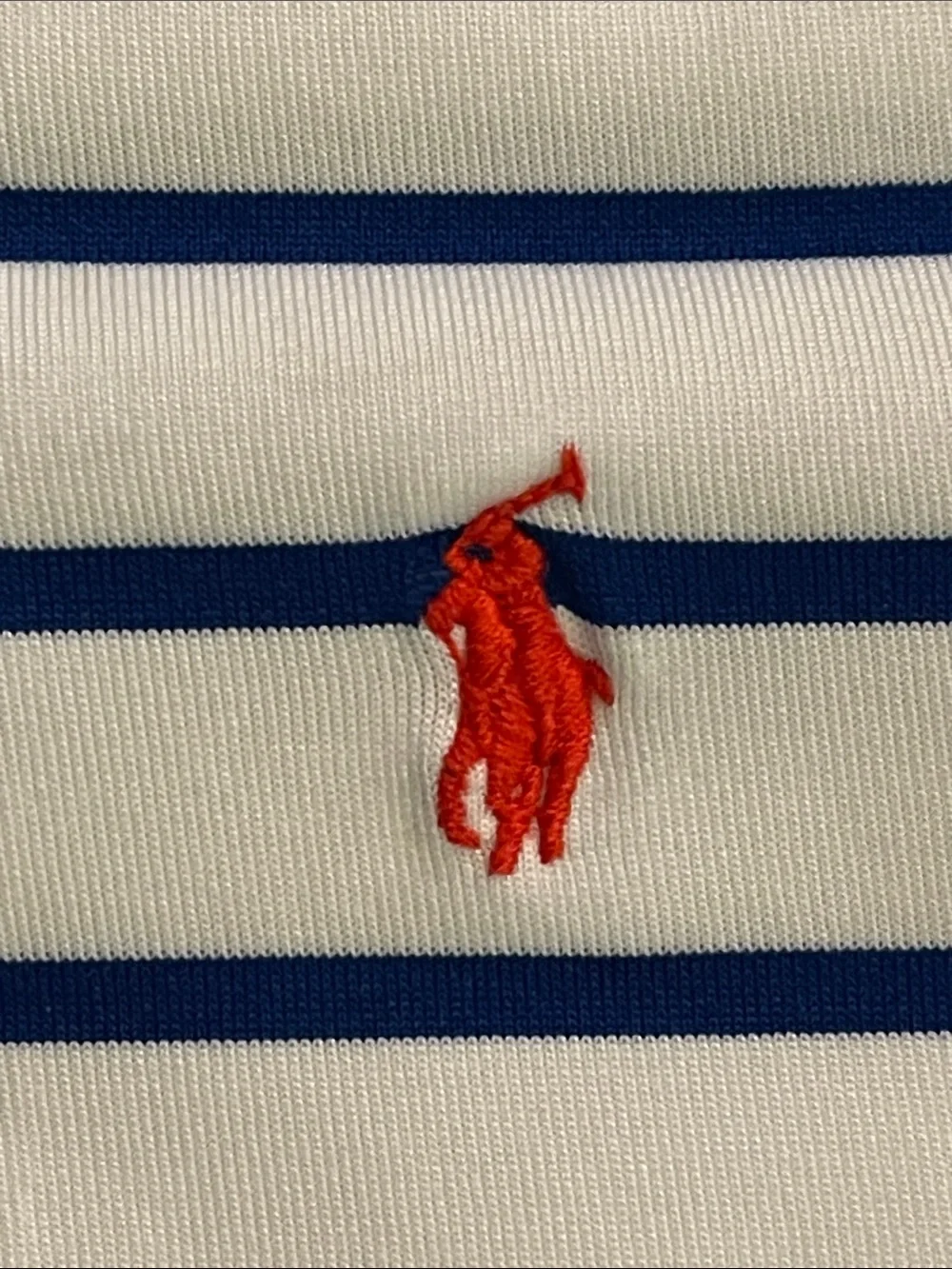 Polo Ralph Lauren Boys' White Navy Stripe Polo Shirt with Red Logo SZ 6